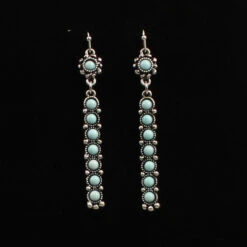 M&F - Blazin Roxx Round Turquoise Stone Bar Earrings