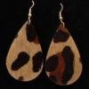 Silver Strike Leopard Print Hair Teardrop Earrings