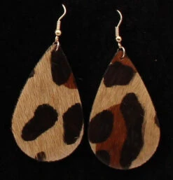 Silver Strike Leopard Print Hair Teardrop Earrings