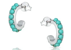 Montana Silversmiths Studded In Turquoise Mini Hoop Earrings