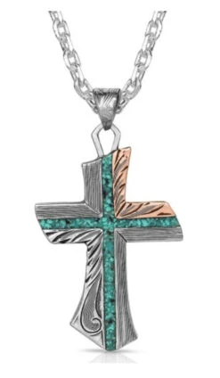 Montana Silversmiths Inner Light Turquoise Cross Necklace