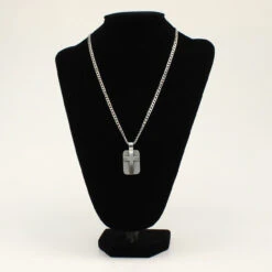 Twister Dog Tag W/Cross Necklace