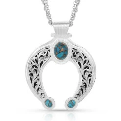 Montana Silversmiths Romancing The Stone Turquoise Squash Blossom Necklace