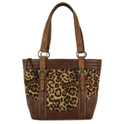 Justin Cheetah Print With Brown Trim Tote