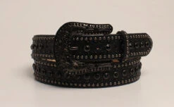 M&F - Nocona Black And Metallic Nailhead Womens Belt