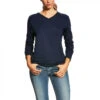Ariat - Womens Navy FR V-Neck Long Sleeve Shirt -Hey Dude Central P2034185 44480.1673469636