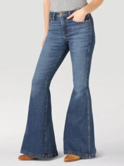 Wrangler Retro Green Jean High Rise Trumpet Flare - Paige