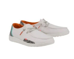 Hey Dude Ladies Wendy Snake Linen White Shoes