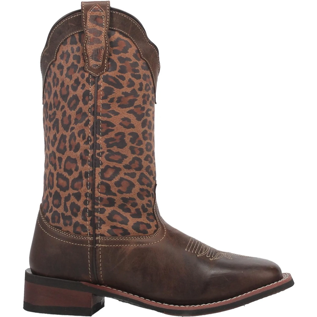 Laredo Womens Brown & Cheetah Astras Broad Square Toe Boots 5 Laredo Womens Brown & Cheetah Astras Broad Square Toe Boots - Image 3