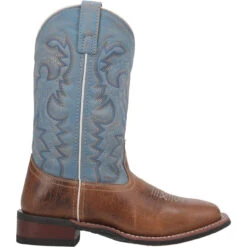 Laredo Womens Blue And Tan Darla Broad Square Toe Boots -Hey Dude Central P2557675 3 51155.1659533459