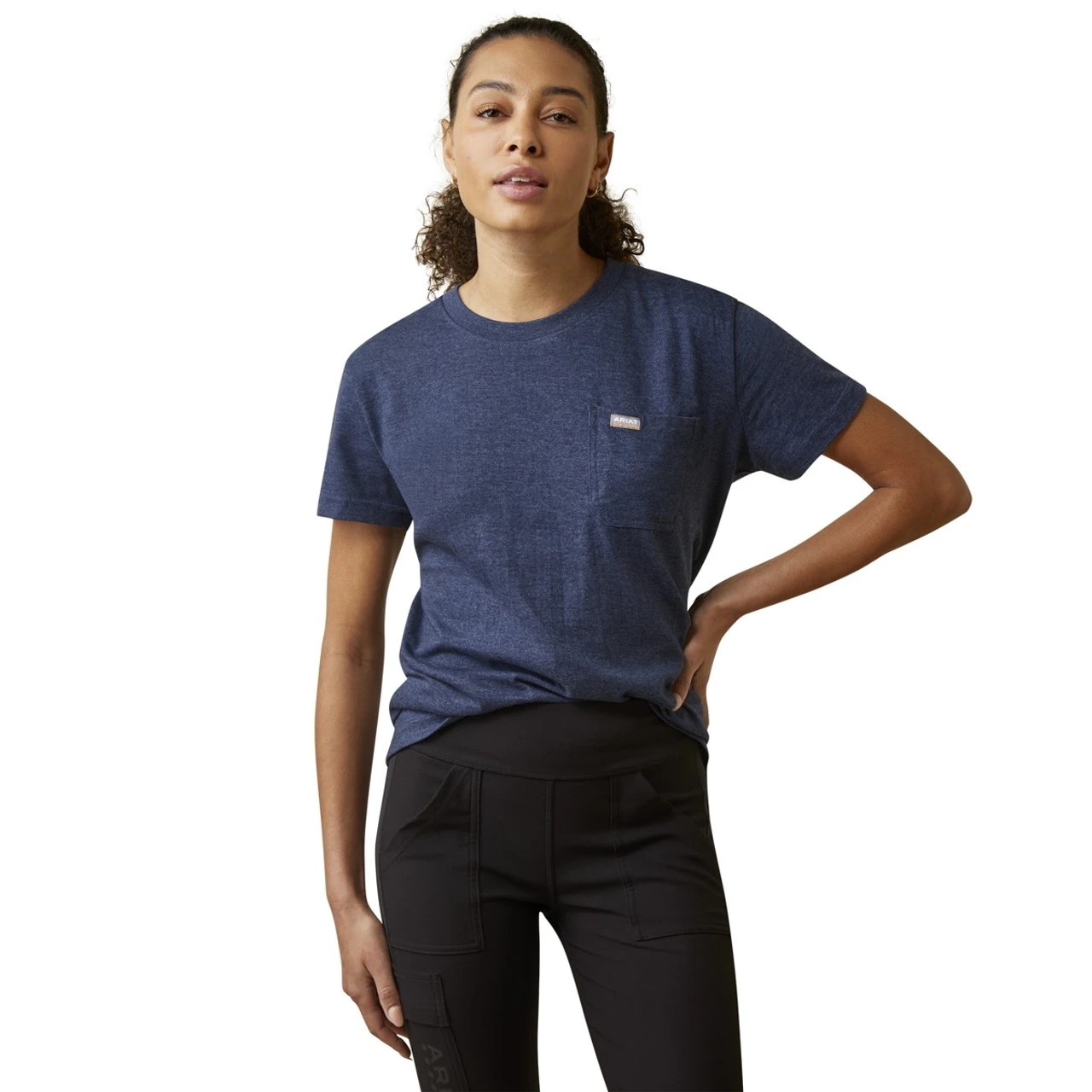 Ariat Womens Navy Heather Rebar Cotton Strong Short Sleeve T-Shirt 3 Ariat Womens Navy Heather Rebar Cotton Strong Short Sleeve T-Shirt