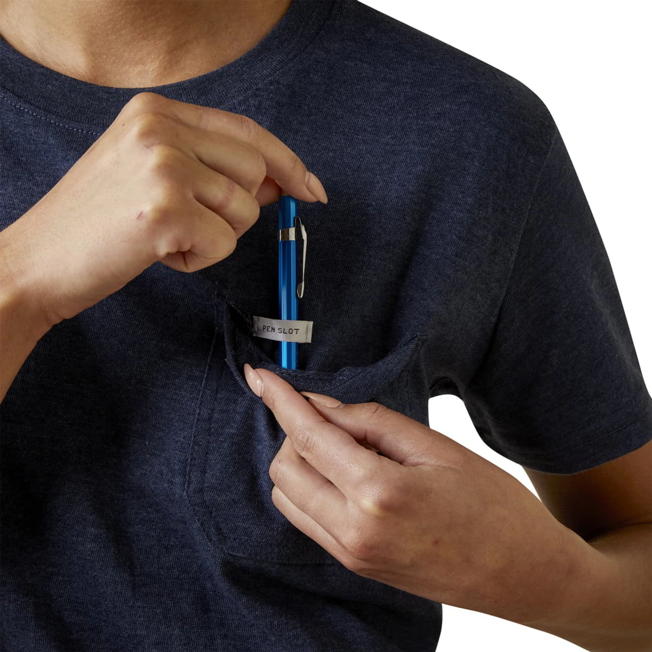 Ariat Womens Navy Heather Rebar Cotton Strong Short Sleeve T-Shirt 5 Ariat Womens Navy Heather Rebar Cotton Strong Short Sleeve T-Shirt - Image 3