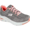 Skechers Womens Grey & Pink Arch Fit Athletic Shoe -Hey Dude Central P2623615 1 32896.1673545798