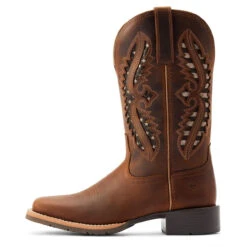 Ariat Womens Performance Distressed Tan Hybrid Rancher VentTek 360 Wide Square Toe Boots -Hey Dude Central P2672730 4 93363.1673304432
