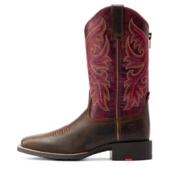 Ariat Womens Worn Mocha & Raspberry Performance Round Up Back Zip Square Toe Boots -Hey Dude Central P2672900 4 14965.1673304351