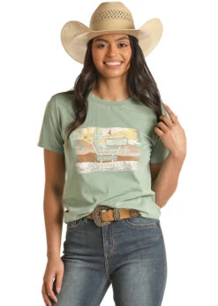 Panhandle Womens Motel Graphic Short Sleeve Shirt