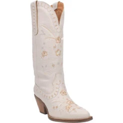 Dingo Womens White Full Bloom Tall Western Boots