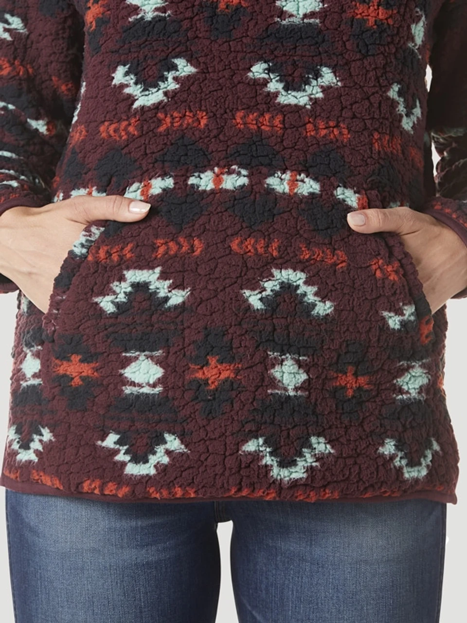 Wrangler Ladies Purple Sherpa Pullover 4 Wrangler Ladies Purple Sherpa Pullover - Image 2