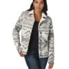 Wrangler Ladies Smoky Grey Sherpa Lined Southwestern Barn Jacket