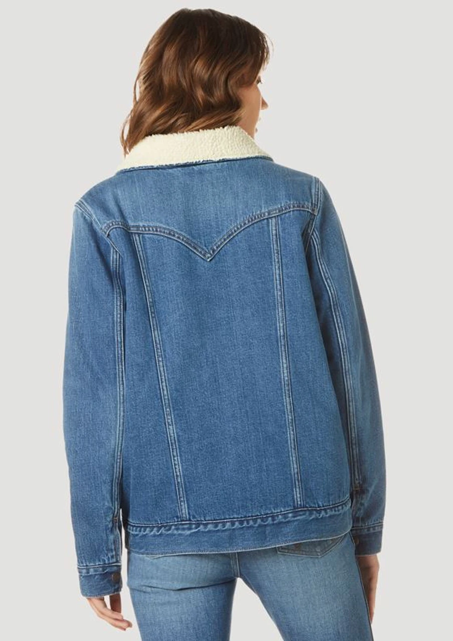 Wrangler Ladies Denim Sherpa Barn Coat 4 Wrangler Ladies Denim Sherpa Barn Coat - Image 2