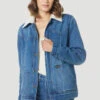 Wrangler Ladies Denim Sherpa Barn Coat