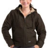 Berne Ladies Dark Brown Sherpa-Lined Softstone Duck Hooded Jacket -Hey Dude Central P2743315 1 91068.1673549055
