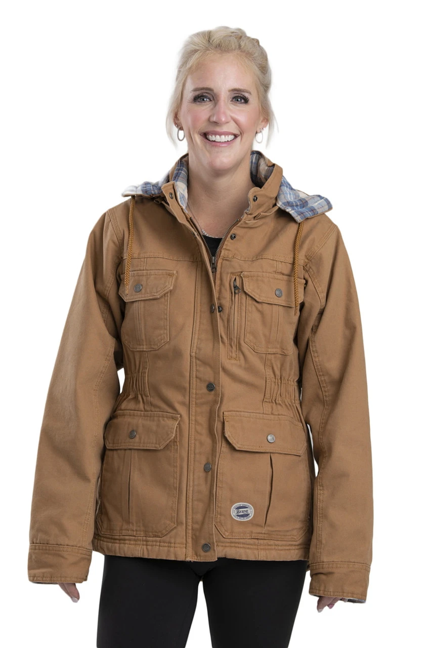 Berne Ladies Brown Vintage Washed Duck Barn Coat 3 Berne Ladies Brown Vintage Washed Duck Barn Coat