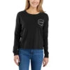 Carhartt Womerns Black Loose Fit Lightweight Long Sleeve Workwear Greaphic T-Shirt -Hey Dude Central P2760205 1 89037.1697132619