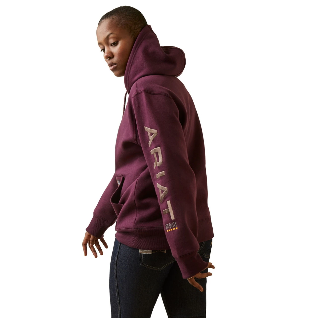 Ariat Womens Potent Purple And Peppercorn Rebar Graphic Hoodie 4 Ariat Womens Potent Purple And Peppercorn Rebar Graphic Hoodie - Image 2