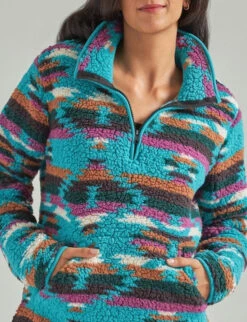 Wrangler Ladies Dark Teal Sherpa Pullover -Hey Dude Central P2785745 2 59862.1692299450