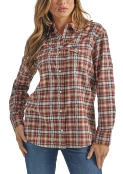 Wrangler Ladies Arganoil Western Boyfriend Shirt