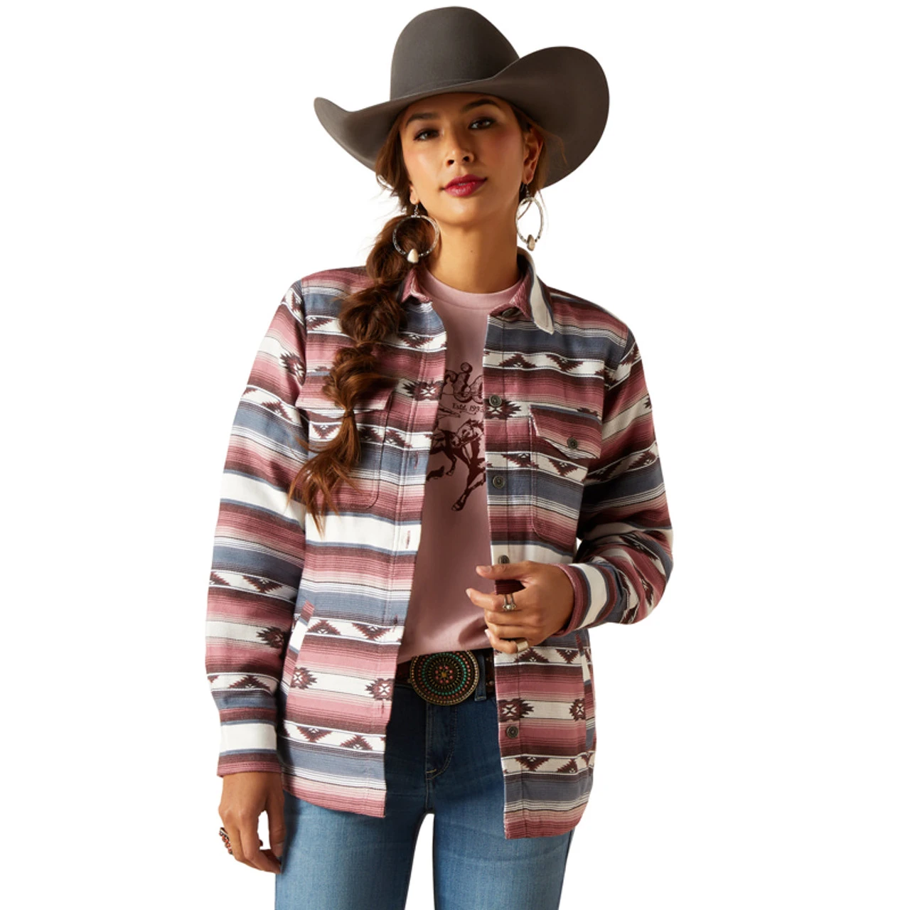 Ariat Women's Endless Serape Print Shacket Shirt Jacket 3 Ariat Women's Endless Serape Print Shacket Shirt Jacket