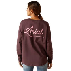 Ariat Womens Clove Brown Ariat Script Long Sleeve Tee -Hey Dude Central P2796415 4 24802.1695137952