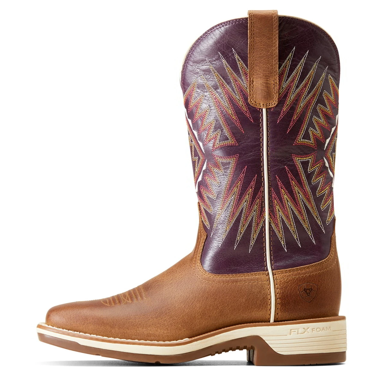 Ariat Womens Toasty Tan & Vino Ridgeback Square Toe Boots 6 Ariat Womens Toasty Tan & Vino Ridgeback Square Toe Boots - Image 4