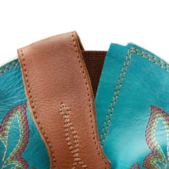 Ariat Women's Blue/Brown Round Up Wide Square Toe Stretch Fit Western Boot -Hey Dude Central P2797575 5 40471.1697043011