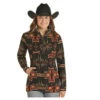 Powder River Outfitters Womens Black Aztec Printed Fleece Pullover -Hey Dude Central P2799585 1 24850.1697129931