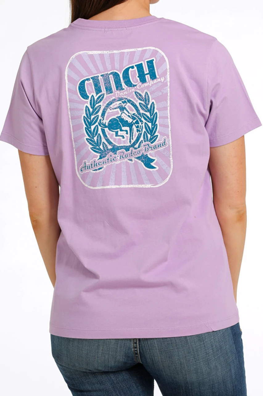 Cinch Women's Rodeo Brand Short Sleeve Lilac T-Shirt 4 Cinch Women's Rodeo Brand Short Sleeve Lilac T-Shirt - Image 2