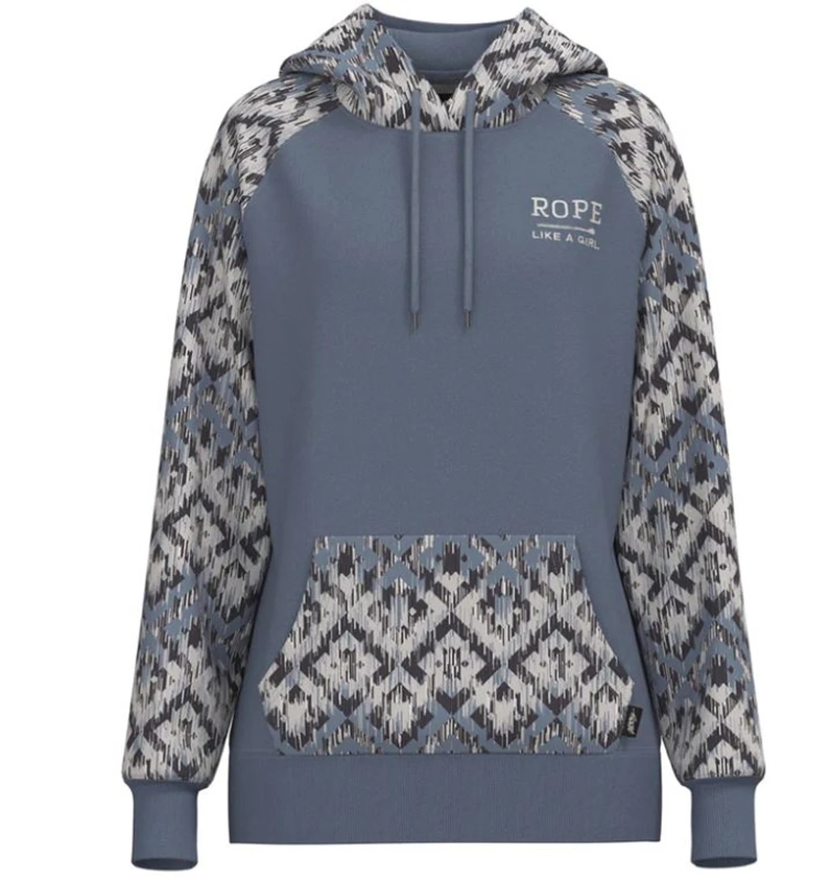 Hooey Womens "Rope Like A Girl" Blue/White Hoody 3 Hooey Womens "Rope Like A Girl" Blue/White Hoody