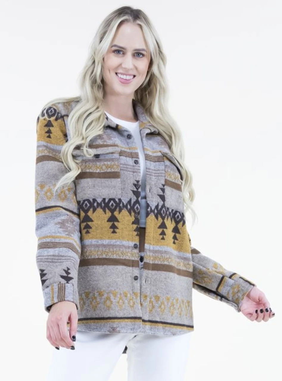 Verymoda Womens Brown And Yellow Shacket 3 Verymoda Womens Brown And Yellow Shacket