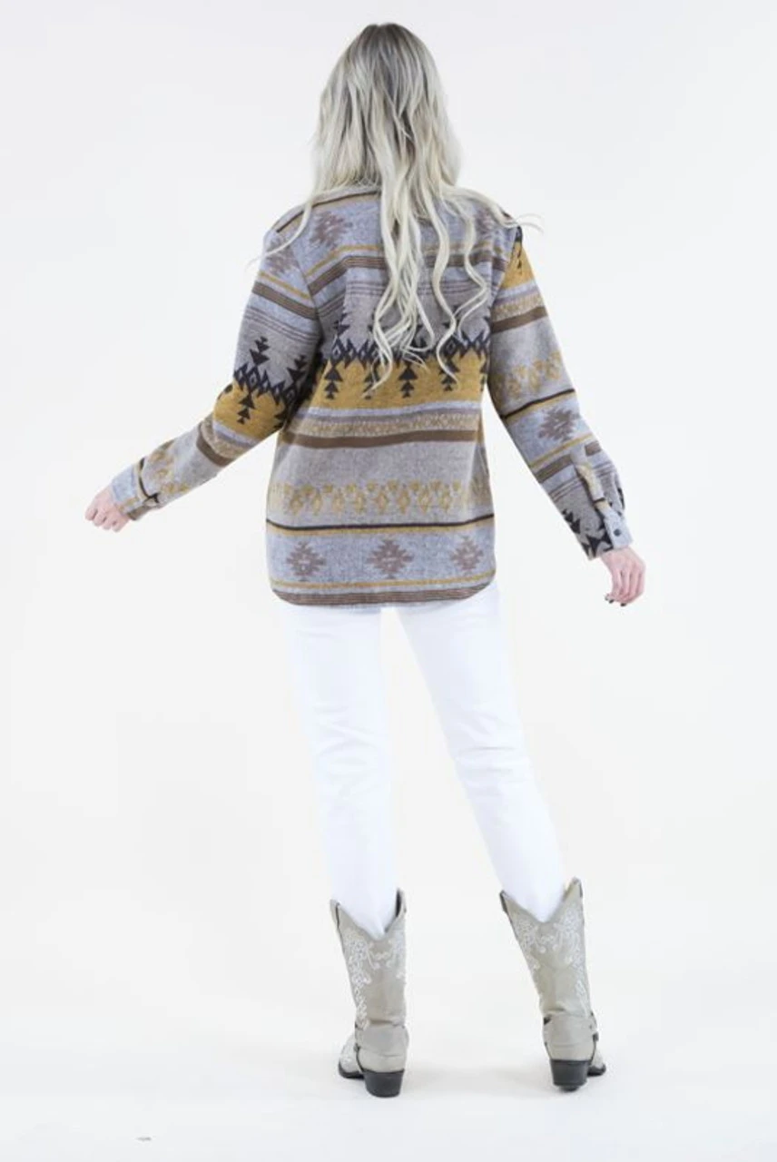 Verymoda Womens Brown And Yellow Shacket 4 Verymoda Womens Brown And Yellow Shacket - Image 2