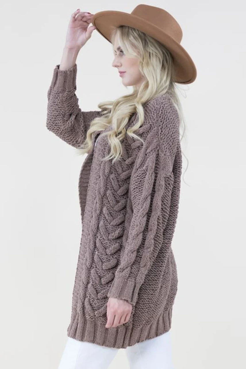 Verymoda Womens Brown Knit Cardigan 4 Verymoda Womens Brown Knit Cardigan - Image 2