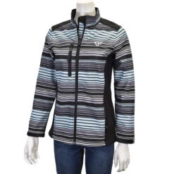 Cowgirl Hardware Women's Turquiose And Purple Serape Print Black Jacket